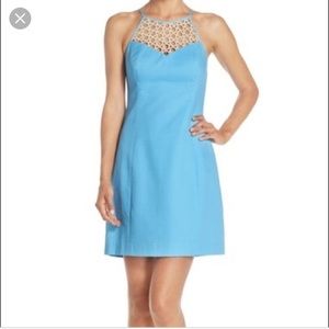Lilly Pulitzer Larina seaspray blue gold lace